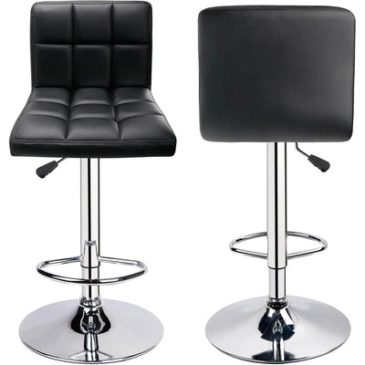Square Swivel Adjustable Height Bar Stools Black（1 chair） - HOMEKOKO