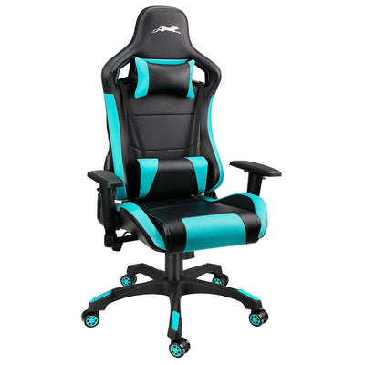 Swivel Gaming Chair with Adjustable Armrest Light Blue - HOMEKOKO