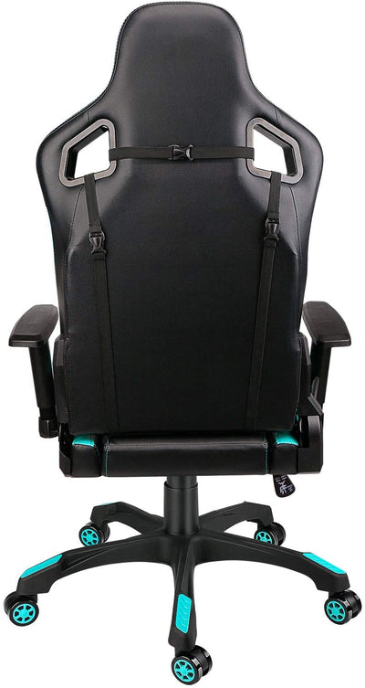 Swivel Gaming Chair with Adjustable Armrest Light Blue - HOMEKOKO
