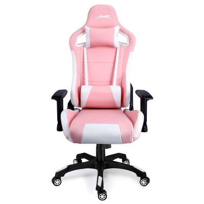 Swivel Gaming Chair with Adjustable Armrest Pink - HOMEKOKO