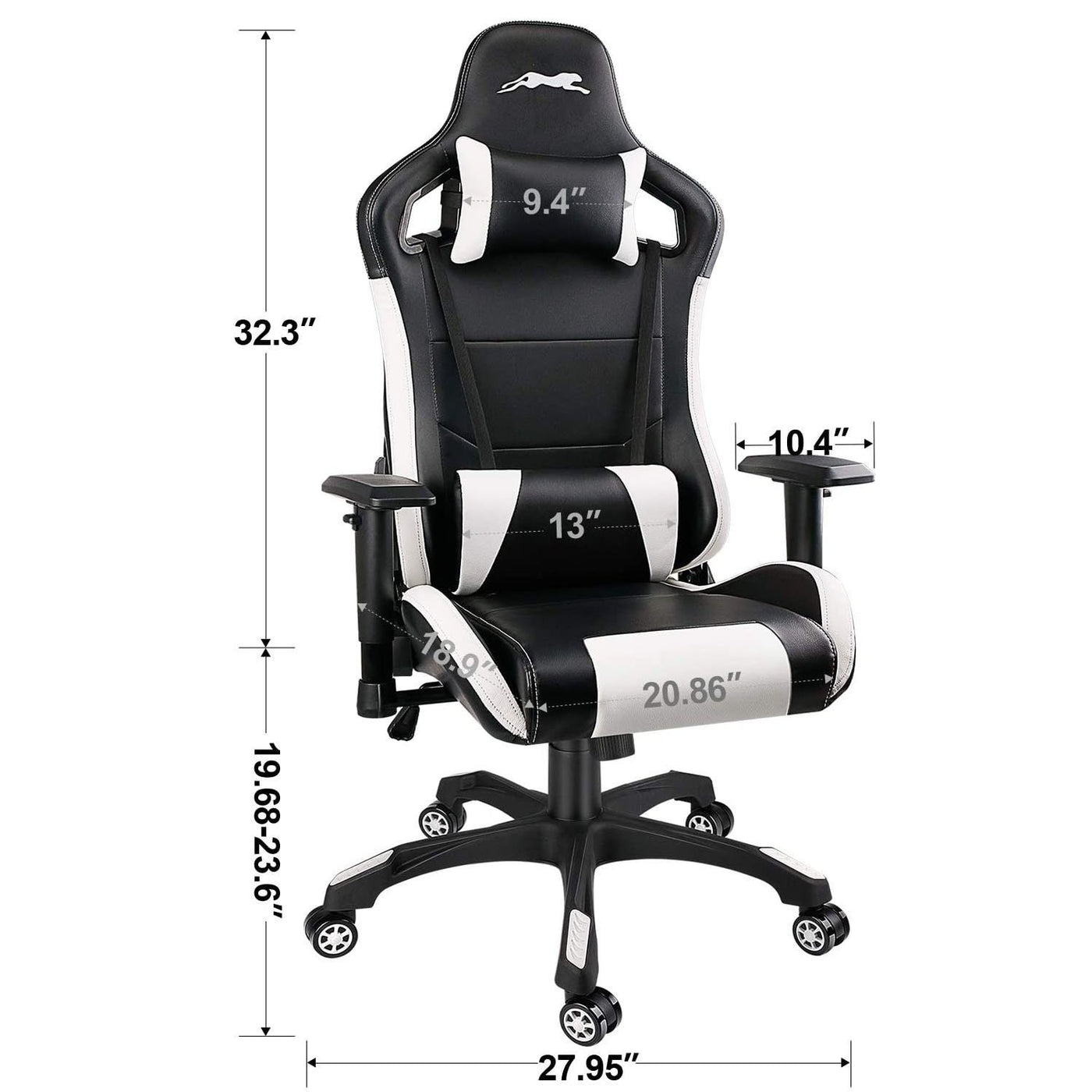 Swivel Gaming Chair with Adjustable Armrest White - HOMEKOKO